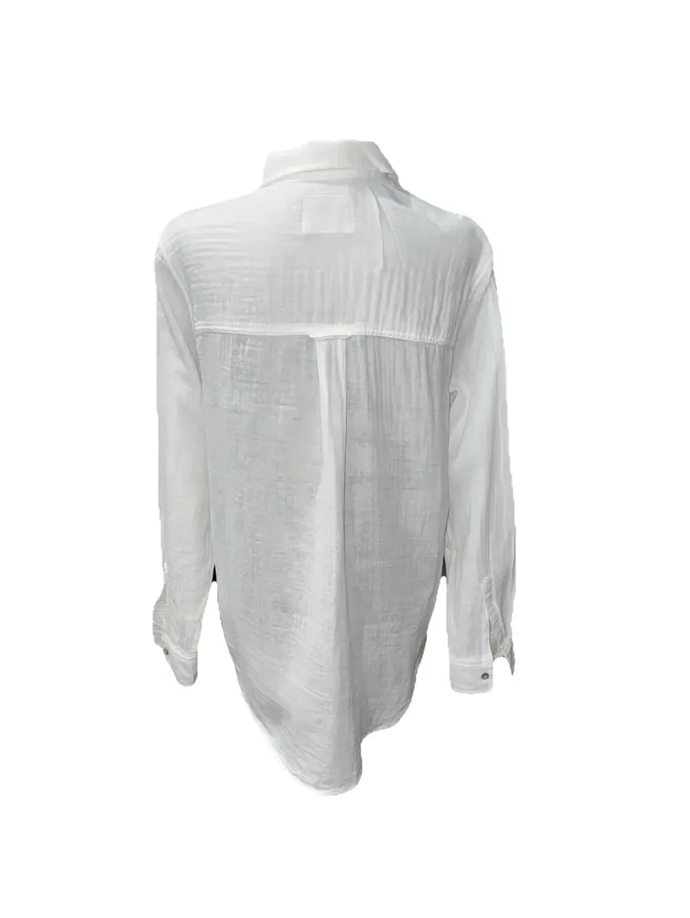 RAILS Women’s Ellis Button-Up Gauze Shirt in White-Size Medium - Picture 10 of 15